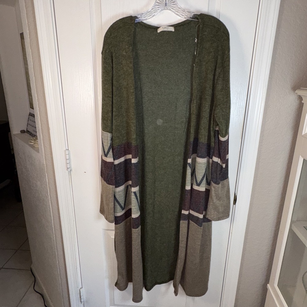 A.Again‎ Women's 3XL Duster Cardigan NWOT Warm Earth Tones Cozy